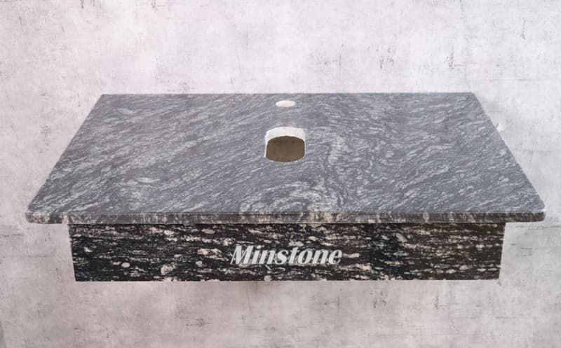 Bàn đá lavabo Minstone MG101 50x70 Granite đen vân