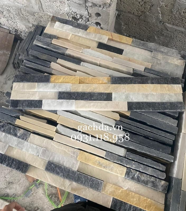 Đá ghép 3 màu 10x50 cm ốp trang trí