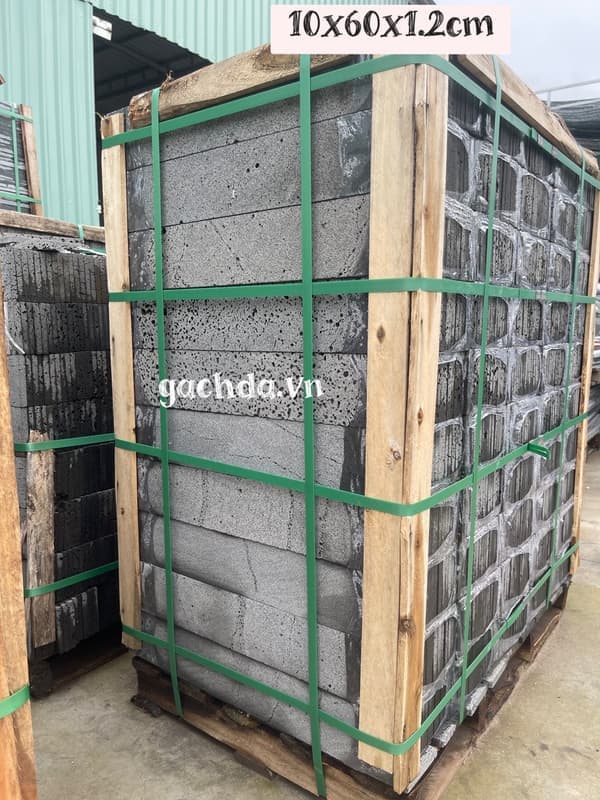 Đá tổ ong xám 10x60x1.2 cm ốp trang trí