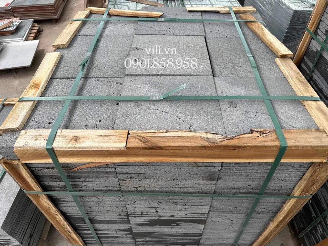 Đá lát sân tổ ong xám 30x30x2cm 