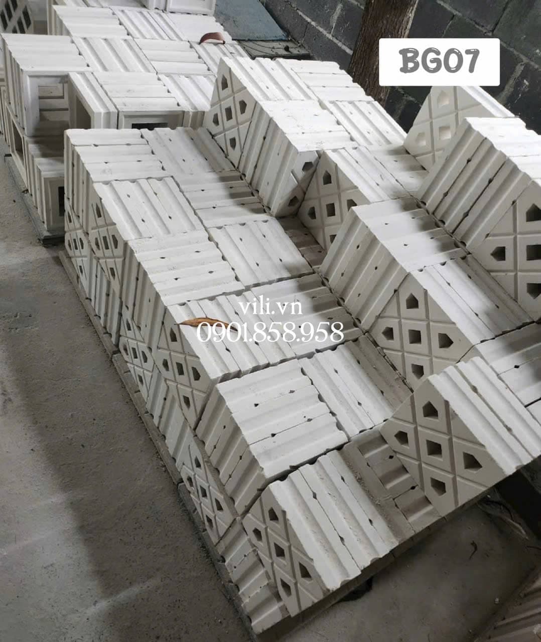 Gạch bông gió xi măng BG07 trắng
