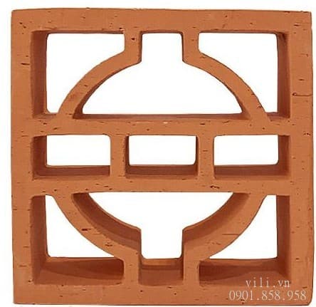 Gạch bông gió đỏ đồng tiền
