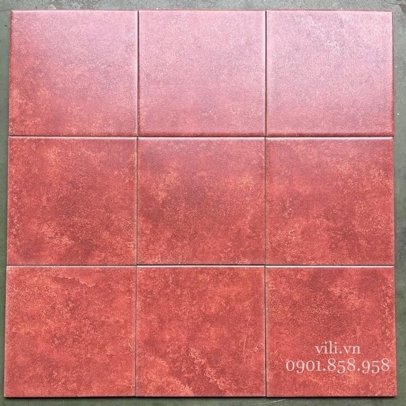 Gạch bông lát nền 20x20 VL258 cổ điển đỏ trơn