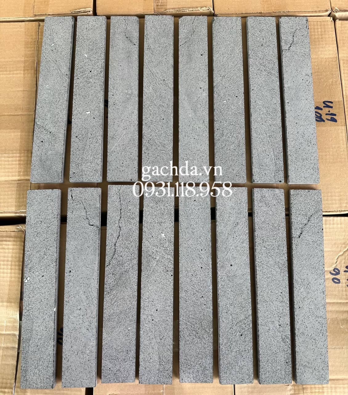Đá tổ ong xám 5x30 dày 1.2 cm ốp trang trí