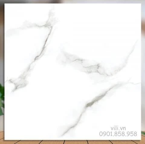 Gạch lát nền 60X60 Catalan XS 76023 đá bóng trắng vân mây