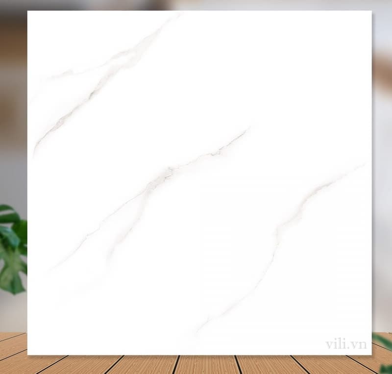 Gạch lát nền 80X80 Catalan 85001 đá bóng trắng vân mây