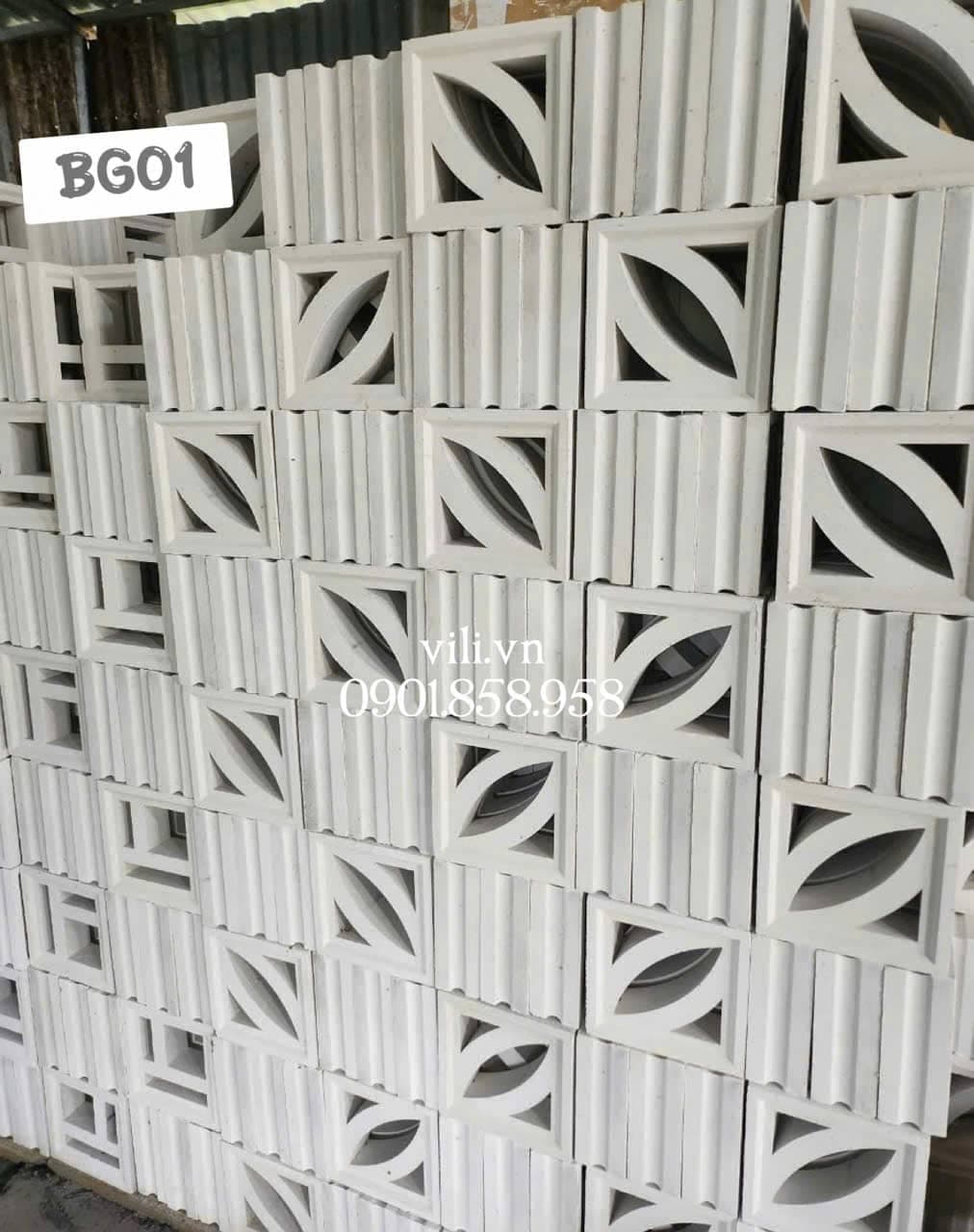 Gạch bông gió xi măng BG01 trắng