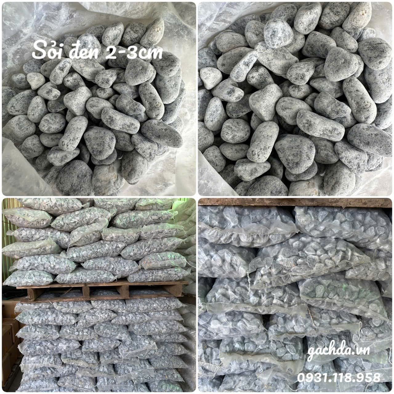 Sỏi đen 2-3cm trang trí sân vườn