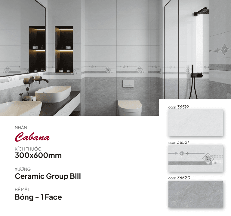 Gạch ốp tường 30X60 Catalan 36519 - 36521 - 36520 men bóng
