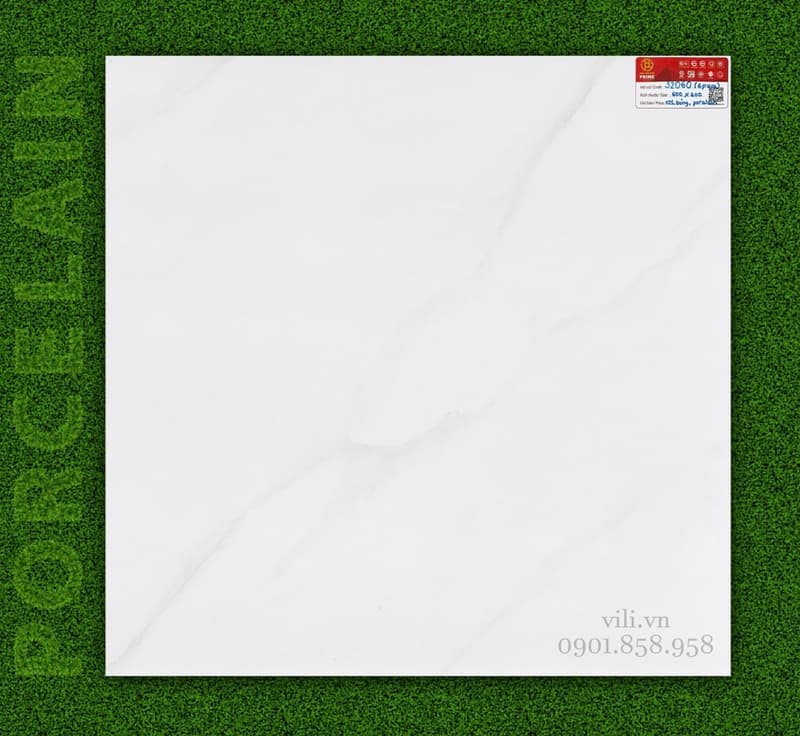 Gạch lát nền 60x60 Prime 32060 đá bóng trắng vân mây
